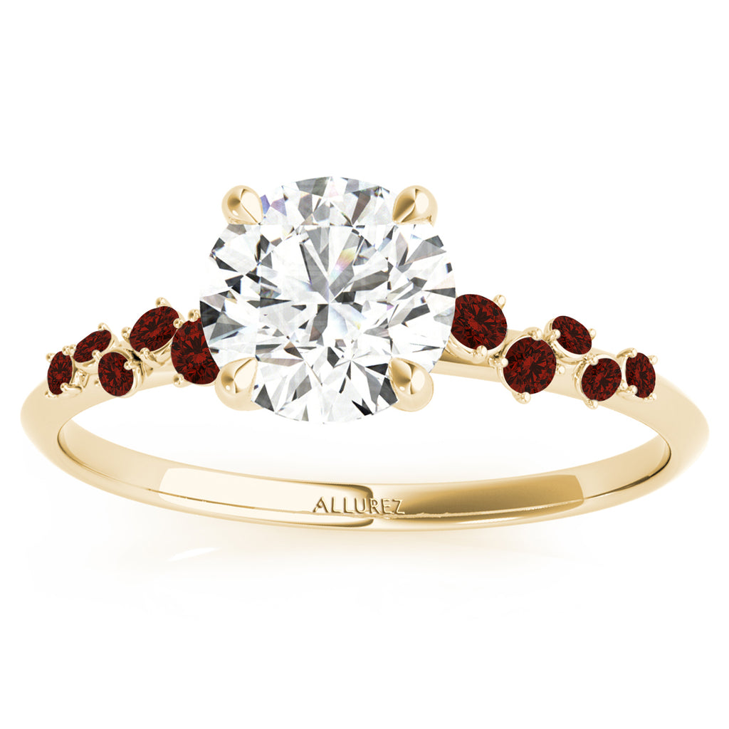 Scattered Garnet Engagement Ring 18K Yellow Gold (0.13ct)