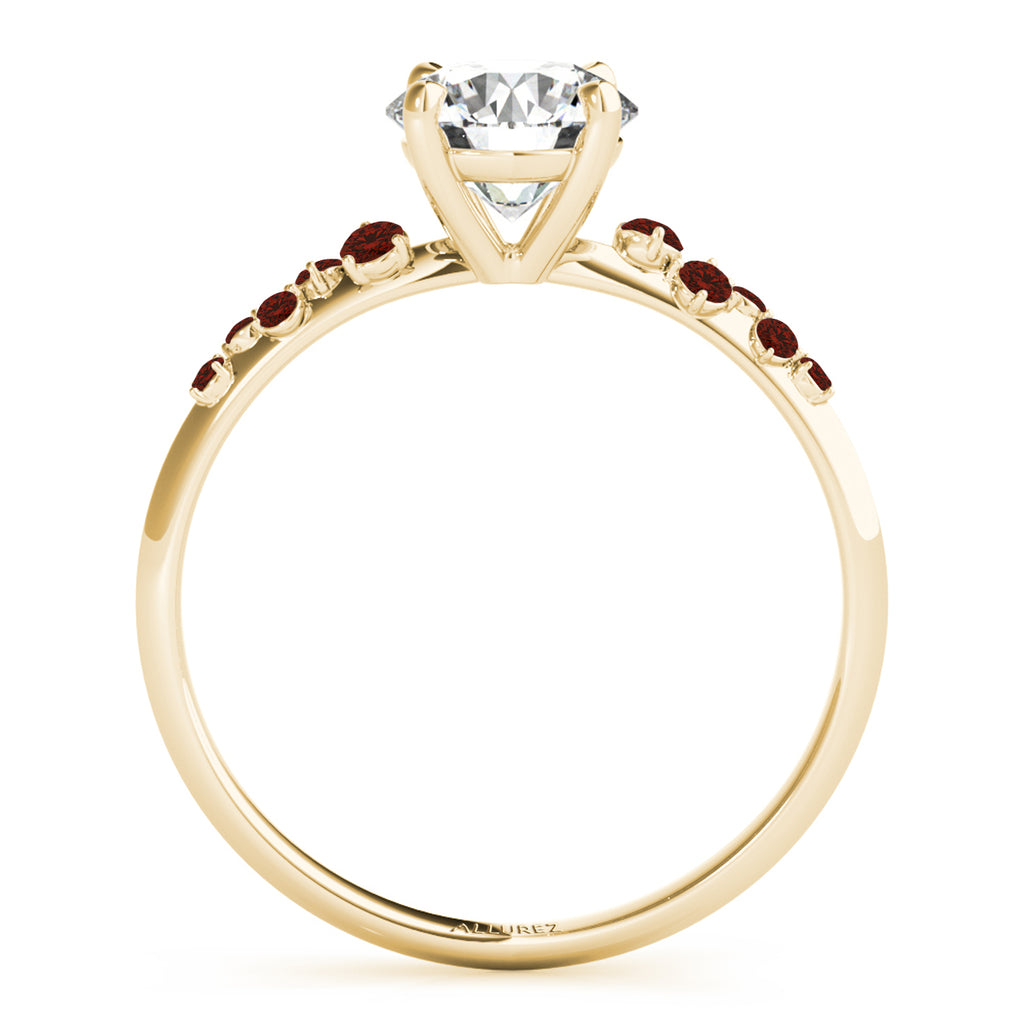Scattered Garnet Engagement Ring 18K Yellow Gold (0.13ct)