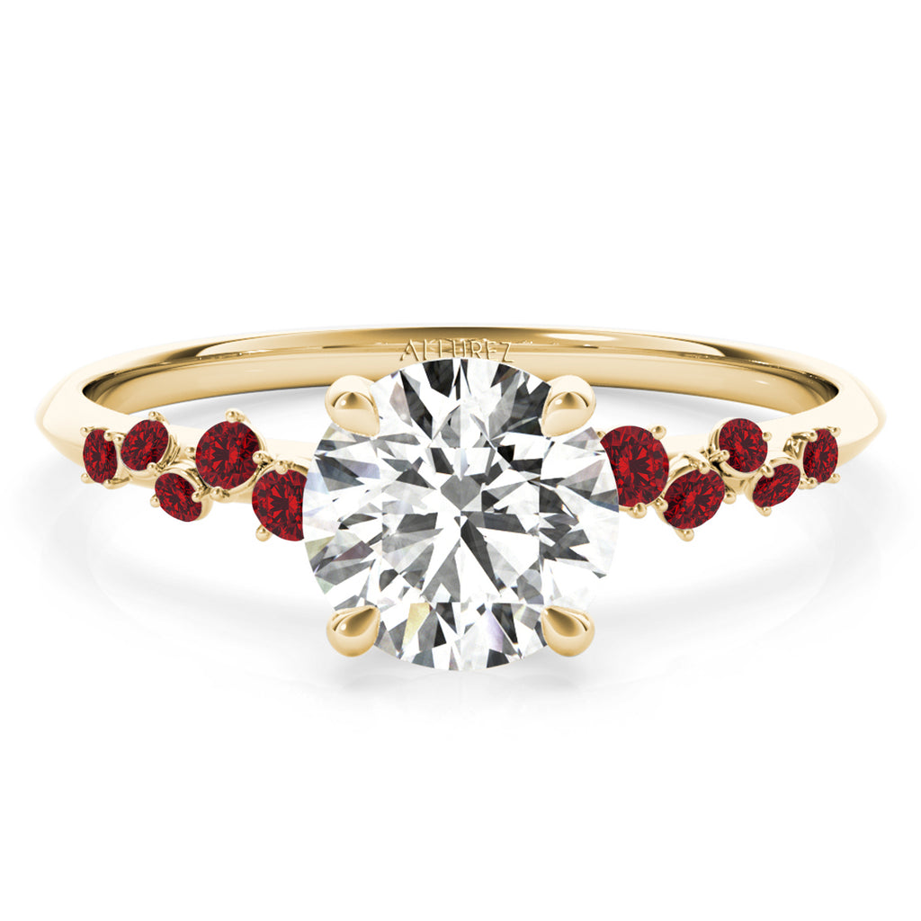 Scattered Ruby Engagement Ring 18K Yellow Gold (0.13ct)