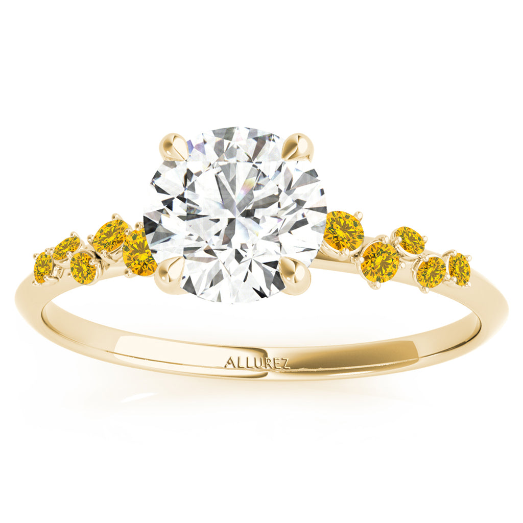 Scattered Yellow Sapphire Engagement Ring 18K Yellow Gold (0.13ct)