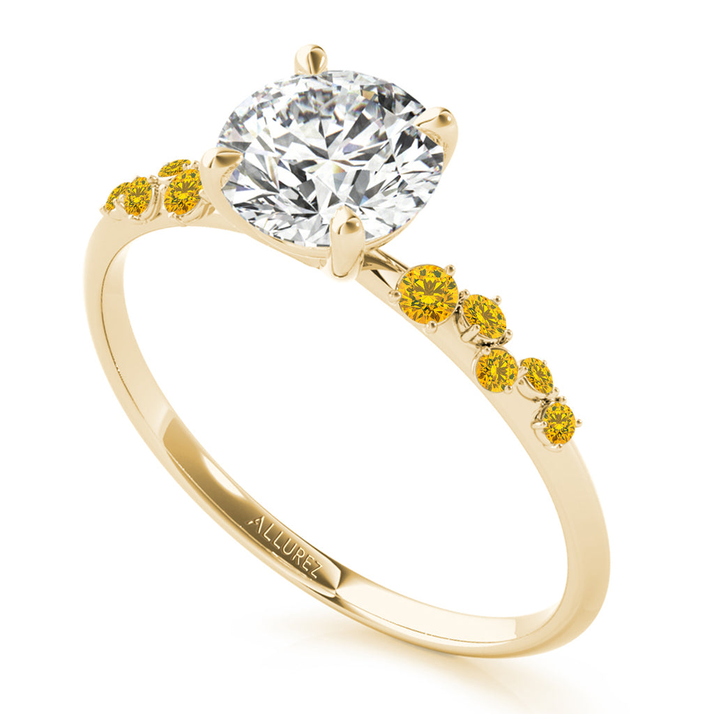 Scattered Yellow Sapphire Engagement Ring 18K Yellow Gold (0.13ct)