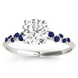 Scattered Lab Blue Sapphire Engagement Ring in Palladium (0.13ct)
