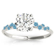 Scattered Blue Topaz  Engagement Ring in Palladium (0.13ct)