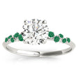 Scattered Emerald Engagement Ring in Palladium (0.13ct)