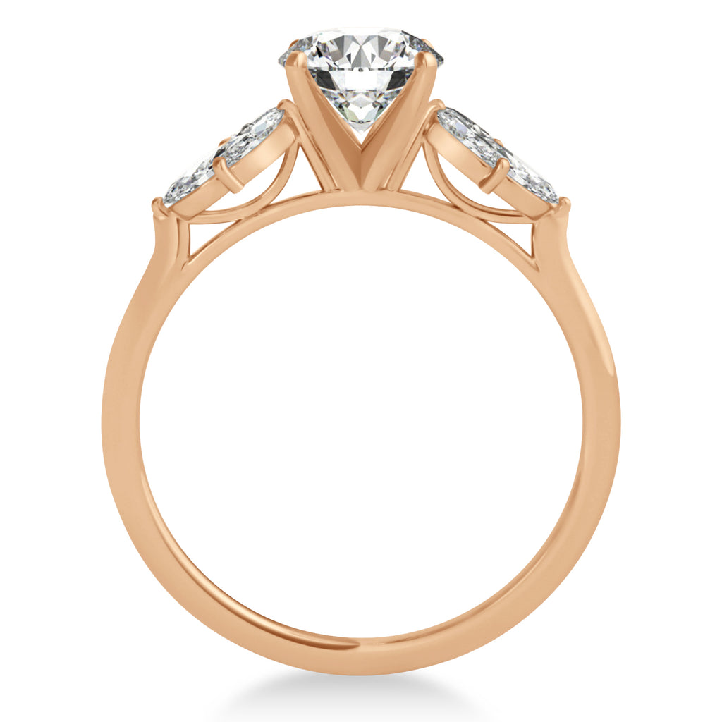 Diamond Marquise Floral Engagement Ring 14k Rose Gold (0.50ct)