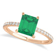 Emerald Emerald & Diamond Hidden Halo Engagement Ring 14k Rose Gold (2.93ct)