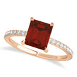Emerald Garnet & Diamond Hidden Halo Engagement Ring 18k Rose Gold (2.93ct)
