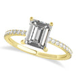 Emerald Moissanite & Diamond Hidden Halo Engagement Ring 14k Yellow Gold (2.93ct)