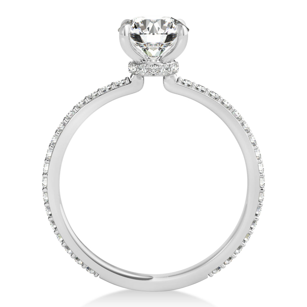 Oval Diamond Hidden Halo Engagement Ring Palladium (2.50ct)