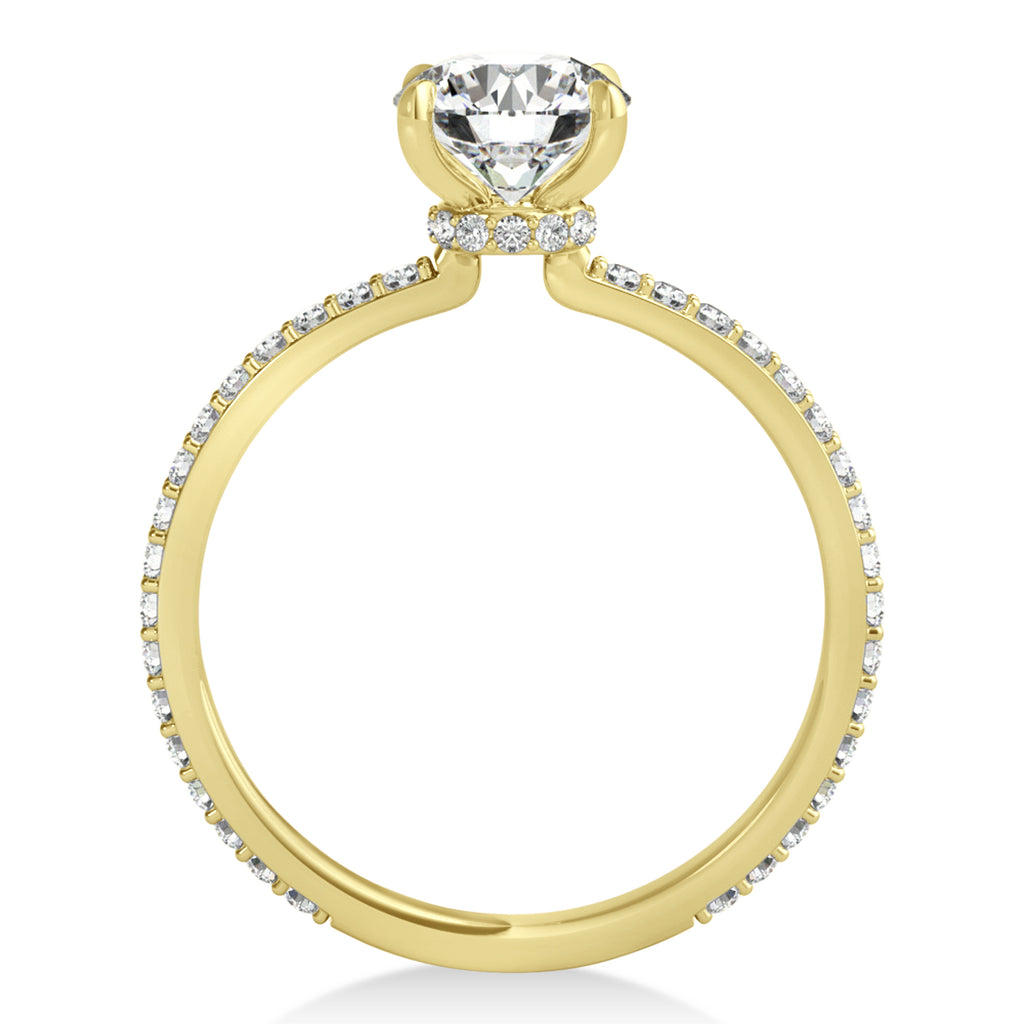 Oval Lab Diamond Hidden Halo Engagement Ring 14k Yellow Gold (1.00ct)