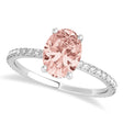 Oval Morganite & Diamond Hidden Halo Engagement Ring Platinum (0.76ct)