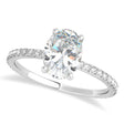 Oval Moissanite & Diamond Hidden Halo Engagement Ring 14k White Gold (0.76ct)