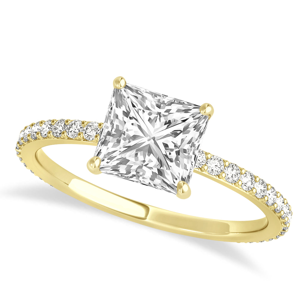 Princess Diamond Hidden Halo Engagement Ring 14k Yellow Gold (0.89ct)