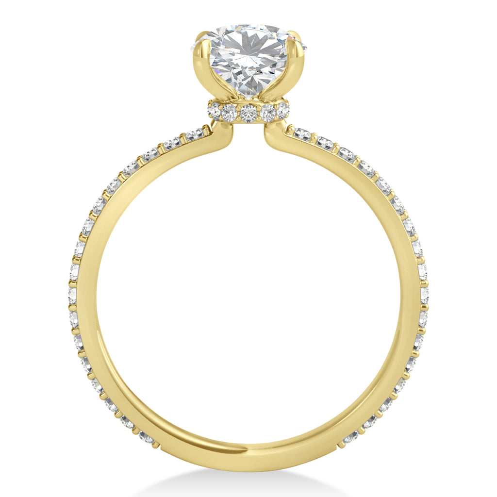 Round Diamond Hidden Halo Engagement Ring 18k Yellow Gold (1.00ct)