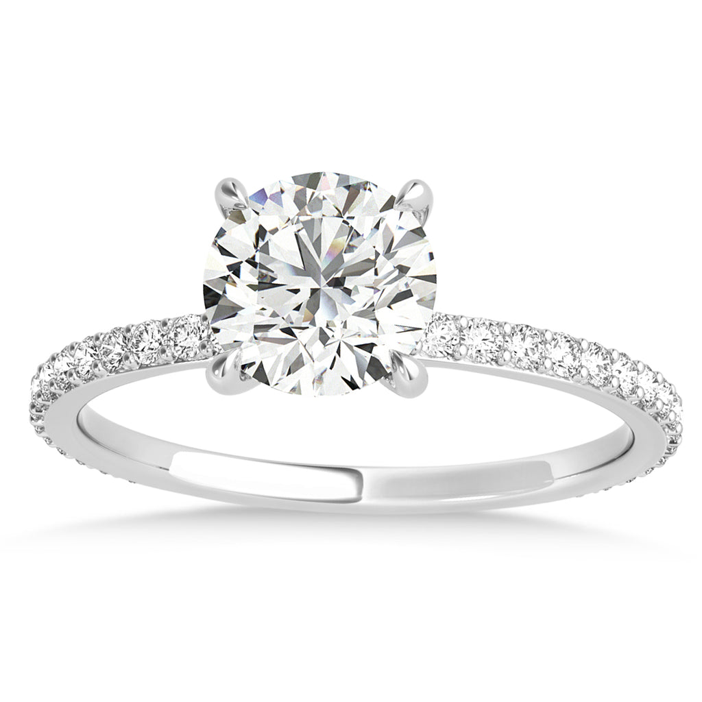 Round Diamond Hidden Halo Engagement Ring Platinum (1.50ct)