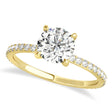 Round Lab Diamond Hidden Halo Engagement Ring 18k Yellow Gold (1.50ct)