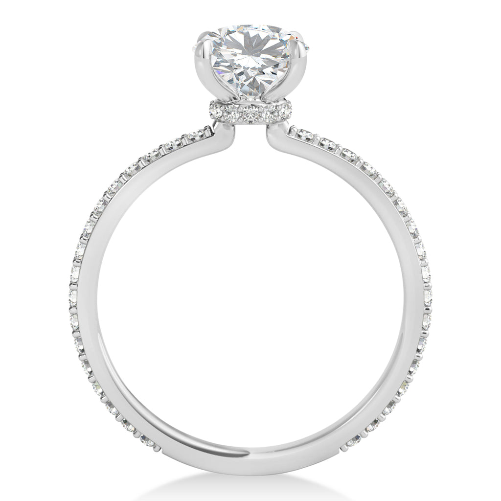 Round Lab Diamond Hidden Halo Engagement Ring Platinum (2.50ct)
