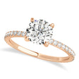 Round Lab Diamond Hidden Halo Engagement Ring 18k Rose Gold (3.00ct)