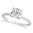 Round Lab Diamond Hidden Halo Engagement Ring Platinum (3.00ct)