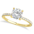 Round Moissanite & Diamond Hidden Halo Engagement Ring 14k Yellow Gold (1.68ct)