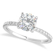 Round Moissanite & Diamond Hidden Halo Engagement Ring Palladium (1.68ct)