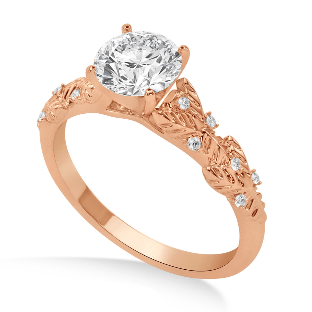Diamond Floral Vine Engagement Ring 14k Rose Gold (0.05ct)