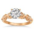 Lab Diamond Floral Vine Engagement Ring 14k Rose Gold (0.05ct)