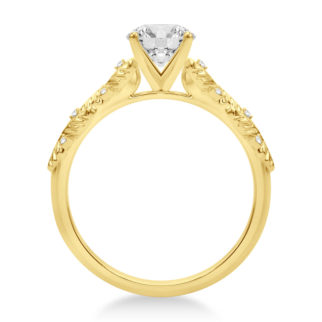 Lab Diamond Floral Vine Engagement Ring 14k Yellow Gold (0.05ct)