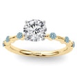 Aquamarine Scalloped Engagement Ring 14K Yellow Gold (0.20ct)