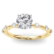 Lab Diamond Accented Scalloped Engagement Ring 14K Yellow Gold (0.20ct)