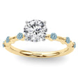 Aquamarine Scalloped Engagement Ring 18K Yellow Gold (0.20ct)