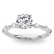 Lab Diamond Accented Scalloped Engagement Ring in Palladium (0.20ct)