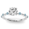 Aquamarine Scalloped Engagement Ring in Platinum (0.20ct)