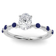 Lab Blue Sapphire Scalloped Engagement Ring in Platinum (0.20ct)