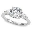 Round & Pear Lab Grown Diamond Engagement Ring 18K White Gold (2.60ct)