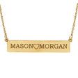 Personalized Engravable Bar Pendant Necklace in Solid 14k Yellow Gold