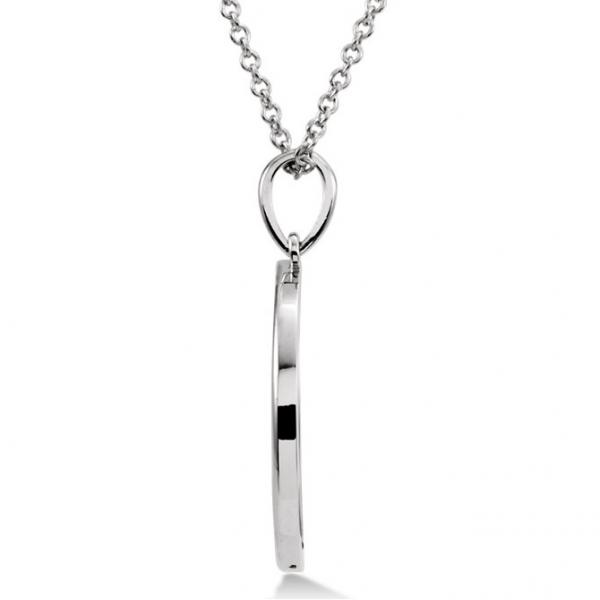 Crescent Moon Pendant Necklace in Solid 14k White Gold