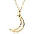 Crescent Moon Pendant Necklace  in Solid 14k Yellow Gold