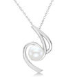 Freeform Cultured Freshwater Pearl Pendant 14k White Gold