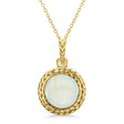 Bezel Set Opal Birthstone Pendant Necklace 14k Yellow Gold (1.30ct)