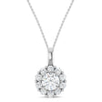 Round Lab Diamond Halo Pendant 14K White Gold (0.75ct)