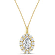 Oval Lab Diamond Halo Pendant 14K Yellow Gold (1.17ct)