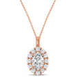 Oval Lab Diamond Halo Pendant 14K Rose Gold (1.17ct)