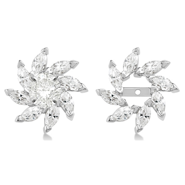 Marquise Earring Jackets in 14k White Gold (1.60ct)