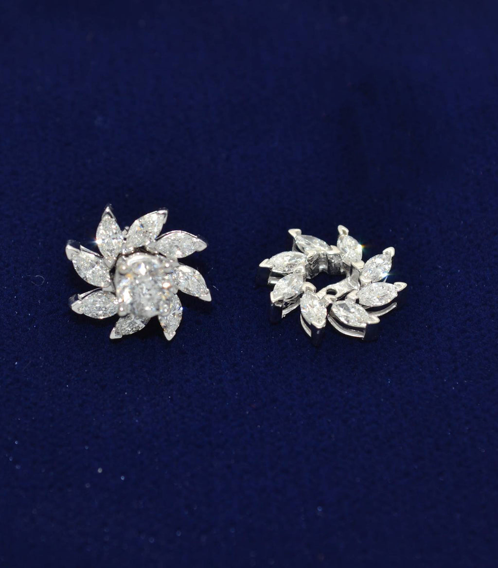 Marquise Earring Jackets in 14k White Gold (1.60ct)