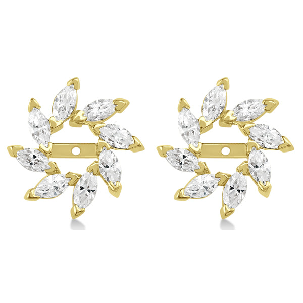 Marquise Earring Jackets in 14k Yellow Gold (1.60ct)
