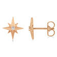 Diamond Star Compass Stud Earrings 14k Rose Gold (0.03ct)