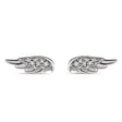 Diamond Accented Angel Wings Stud Earrings Sterling Silver (0.03ct)