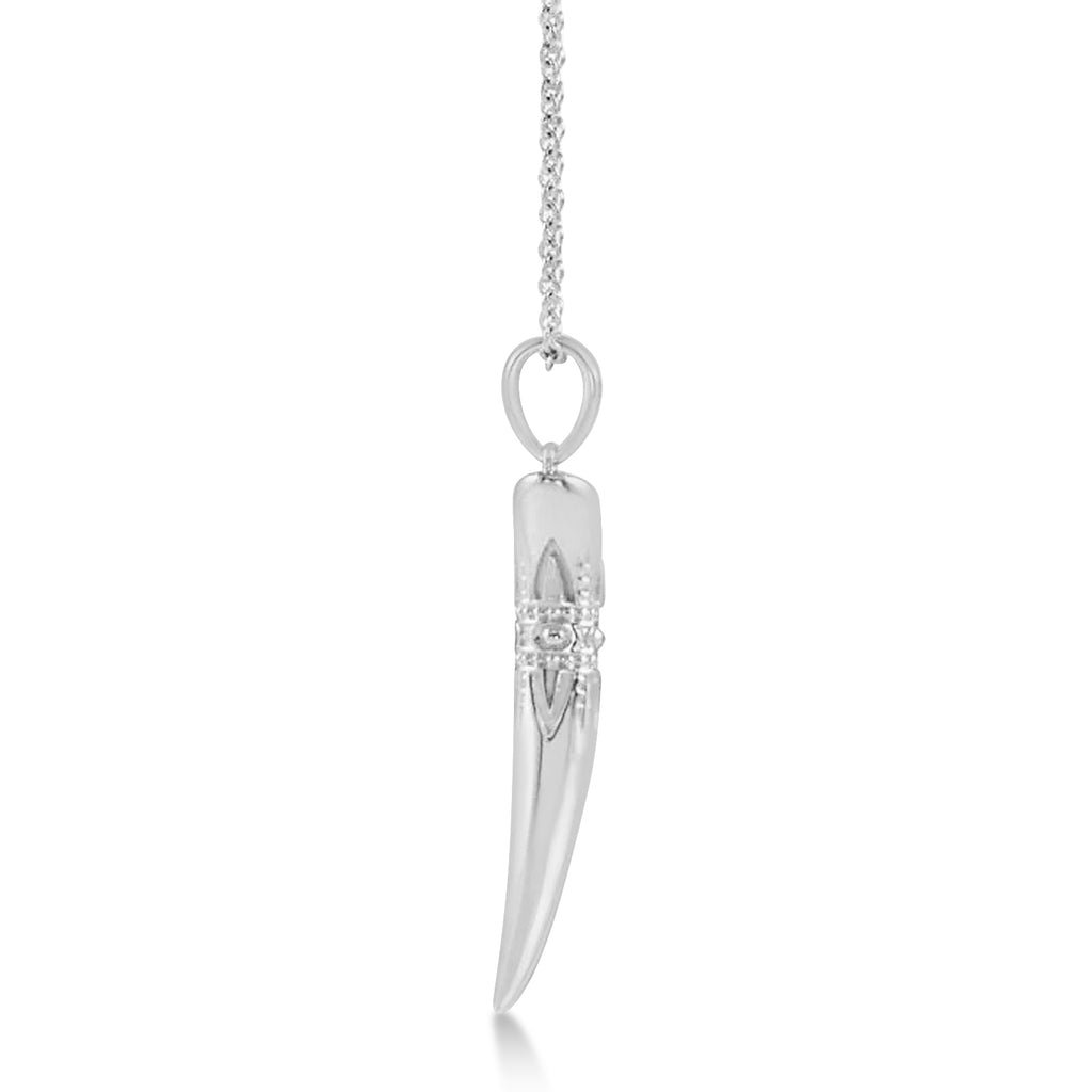 Tusk Pendant Necklace 14k White Gold