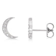 Lab Diamond Crescent Moon Stud Earrings 14K White Gold (0.10ct)
